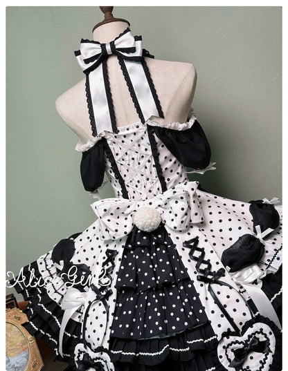 Alice Girl - Old School Polka Dots - Halter Neck Sweet Lolita OP Dress