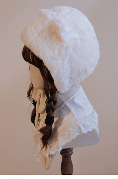 Besozealous - Winter Lolita Hat Bear Ears Hooded Hat