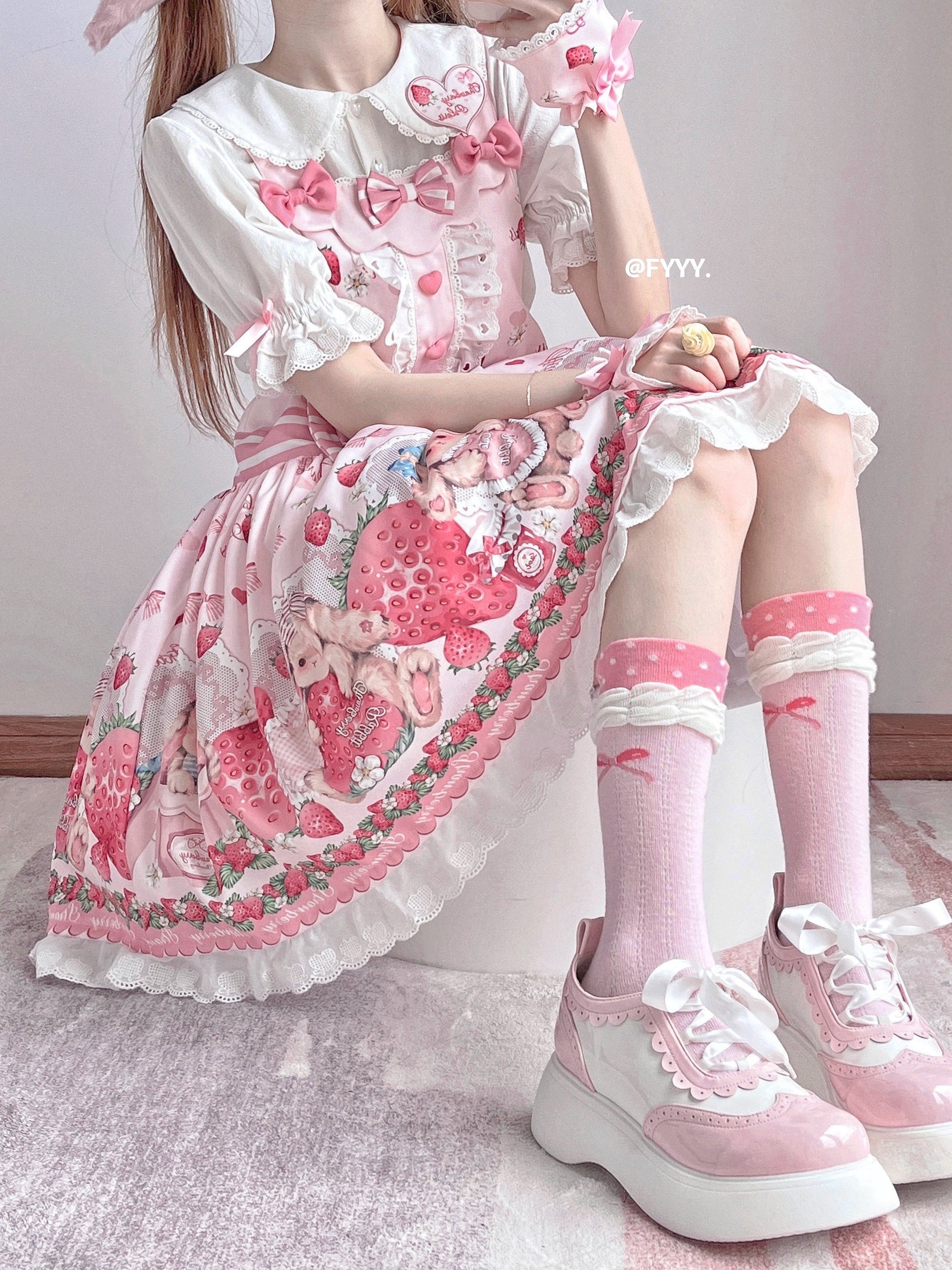 Polaris Lolita - Rabbit Berry Gift Box - Sweet Lolita Salopette and Dress Set