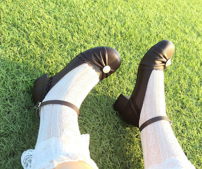 Sosic - Shell Dew - Sweet Lolita Bow Round Toe Shoes