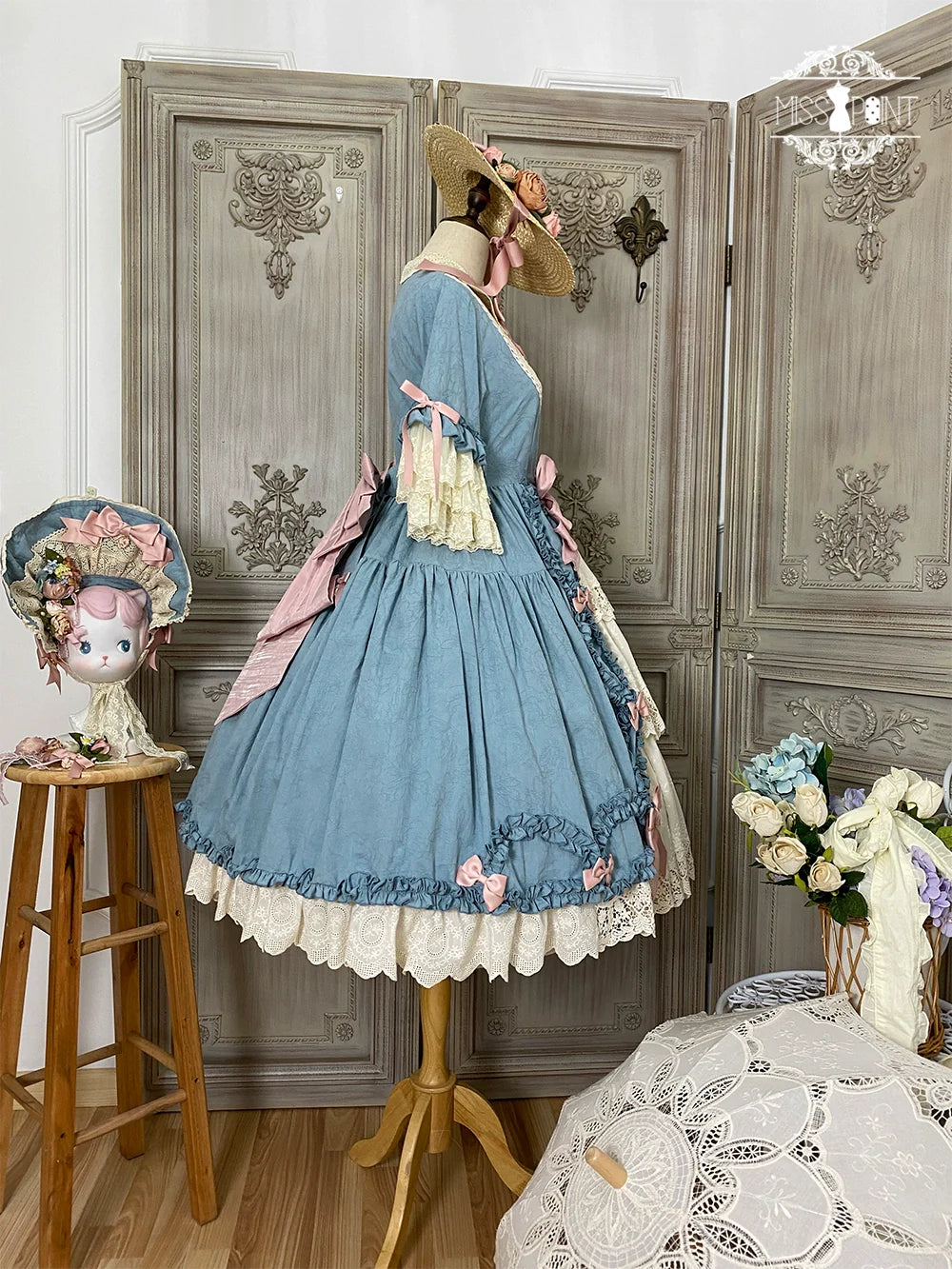 Miss Point - Lilyka Garden - Classic Lolita OP Dress Set Elegant Floral Wall Princess Sleeve
