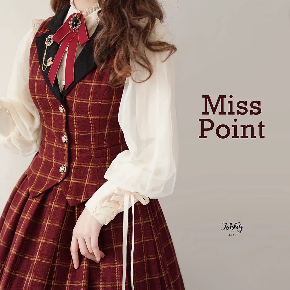 Miss Point - Rose - Elegant Lolita Pliad Print Vest Customized