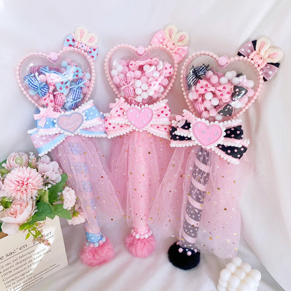 Sweetheart Endless - Sweet Lolita Fairy Wand Handmade Multicolor Heart Shaped