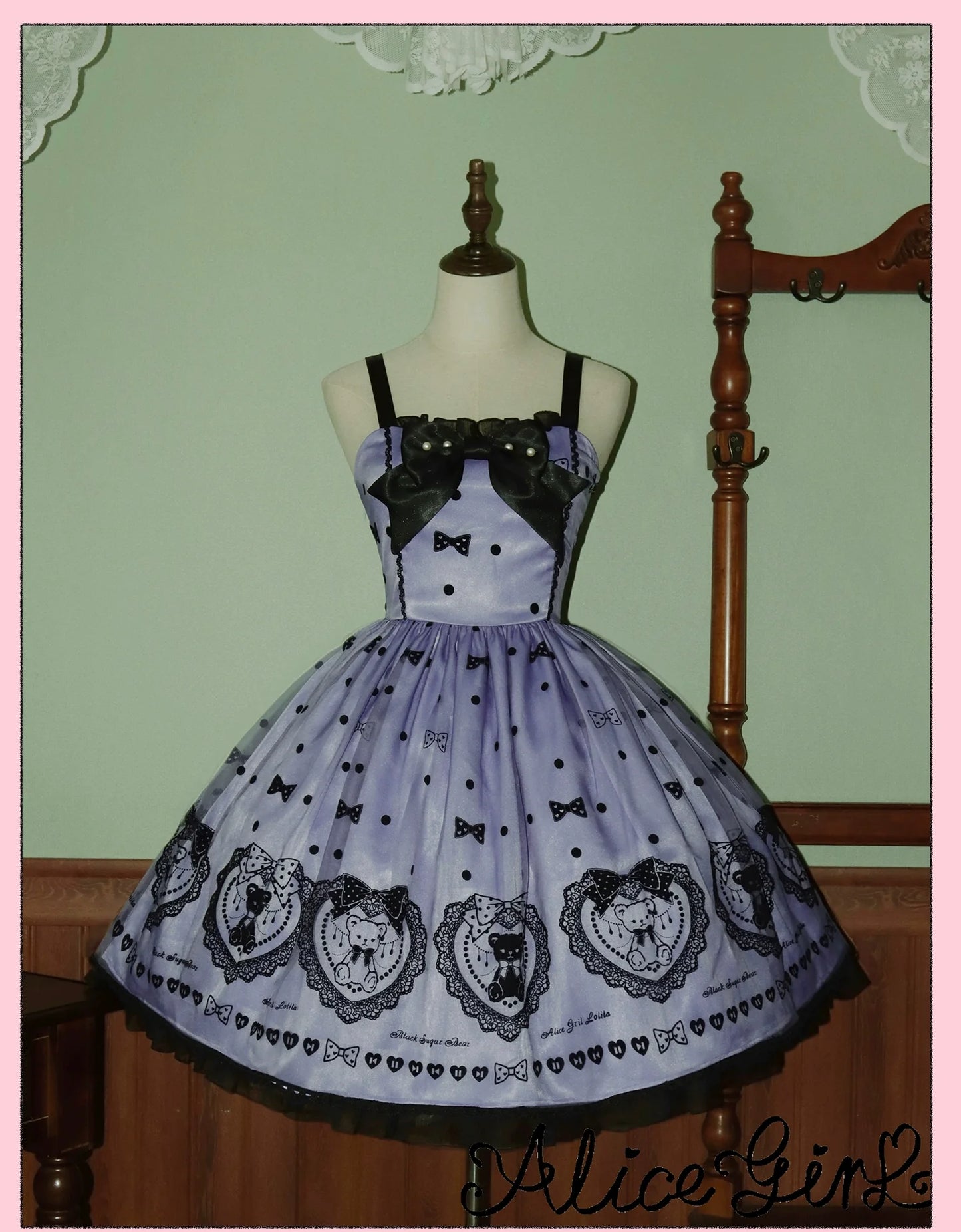 Alice Girl - Brown Sugar Bear - Printed Sweet Lolita Dress, Multiple Styles