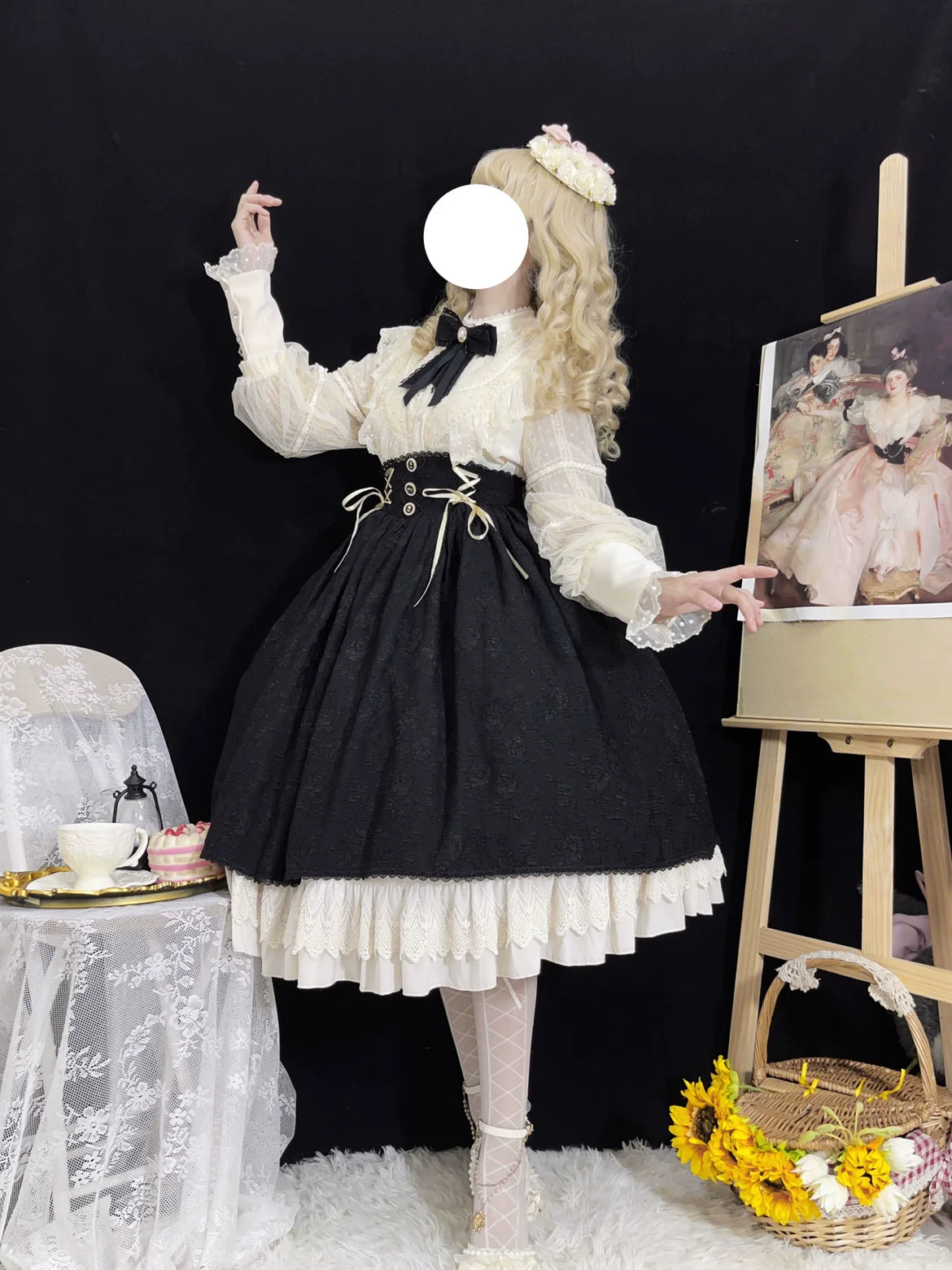DMFS Lolita - The Heart of the Rose - Elegant Retro Lolita Skirt High Waist SK Blouse
