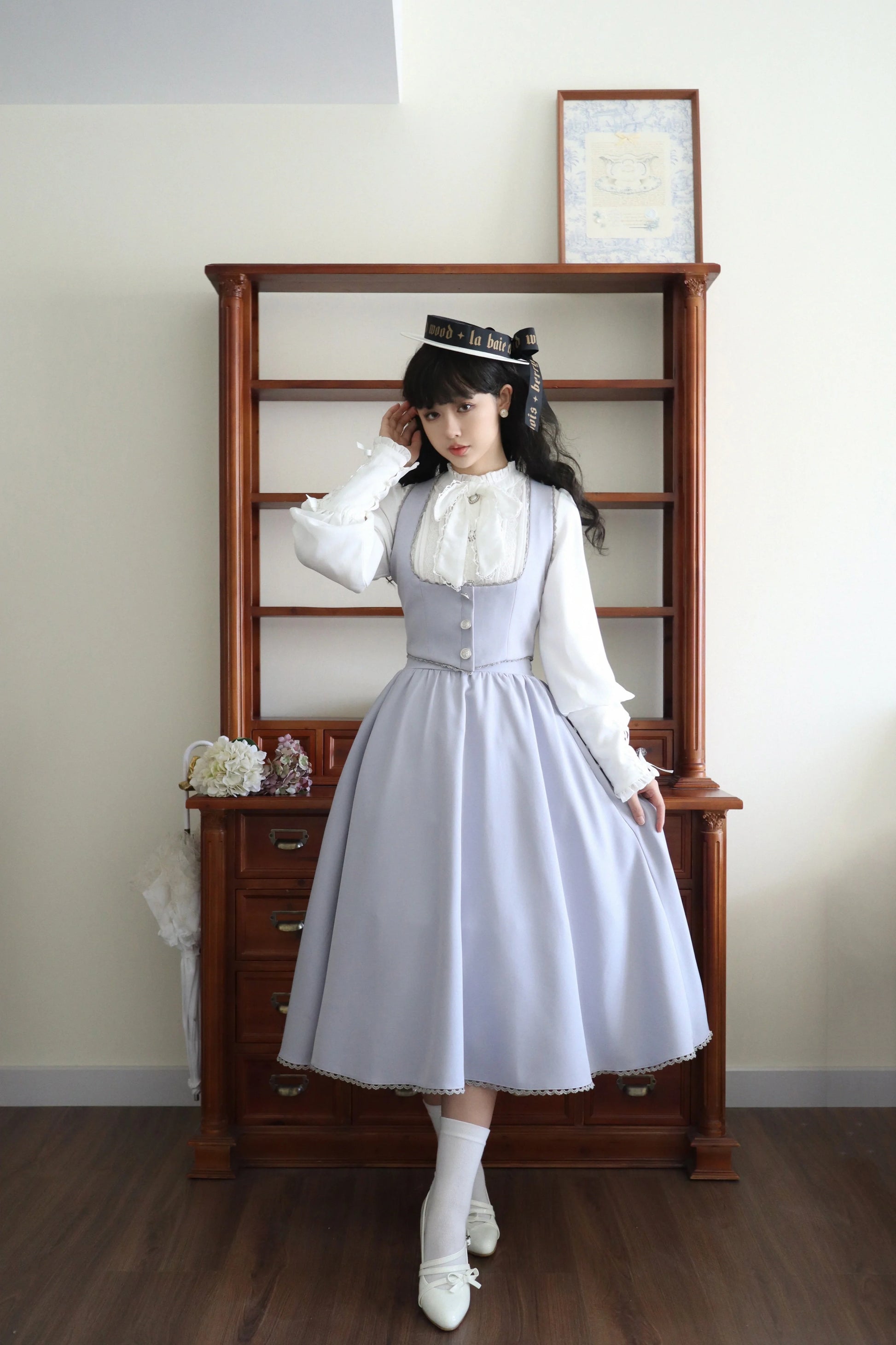 Sweet Wood - Daily Lolita Skirt Set Long sleeve Coat Dress Set
