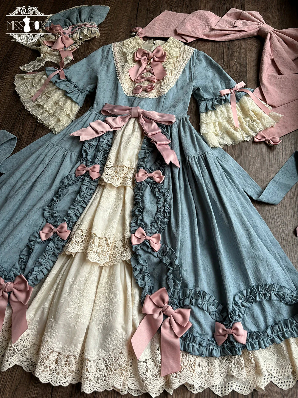 Miss Point - Lilyka Garden - Classic Lolita OP Dress Set Elegant Floral Wall Princess Sleeve
