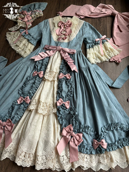 Miss Point - Lilyka Garden - Classic Lolita OP Dress Set Elegant Floral Wall Princess Sleeve
