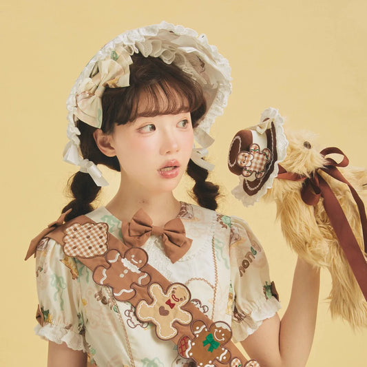Babyblue - Bear Honey - Sweet Lolita Accessory Gingerbread Man Design