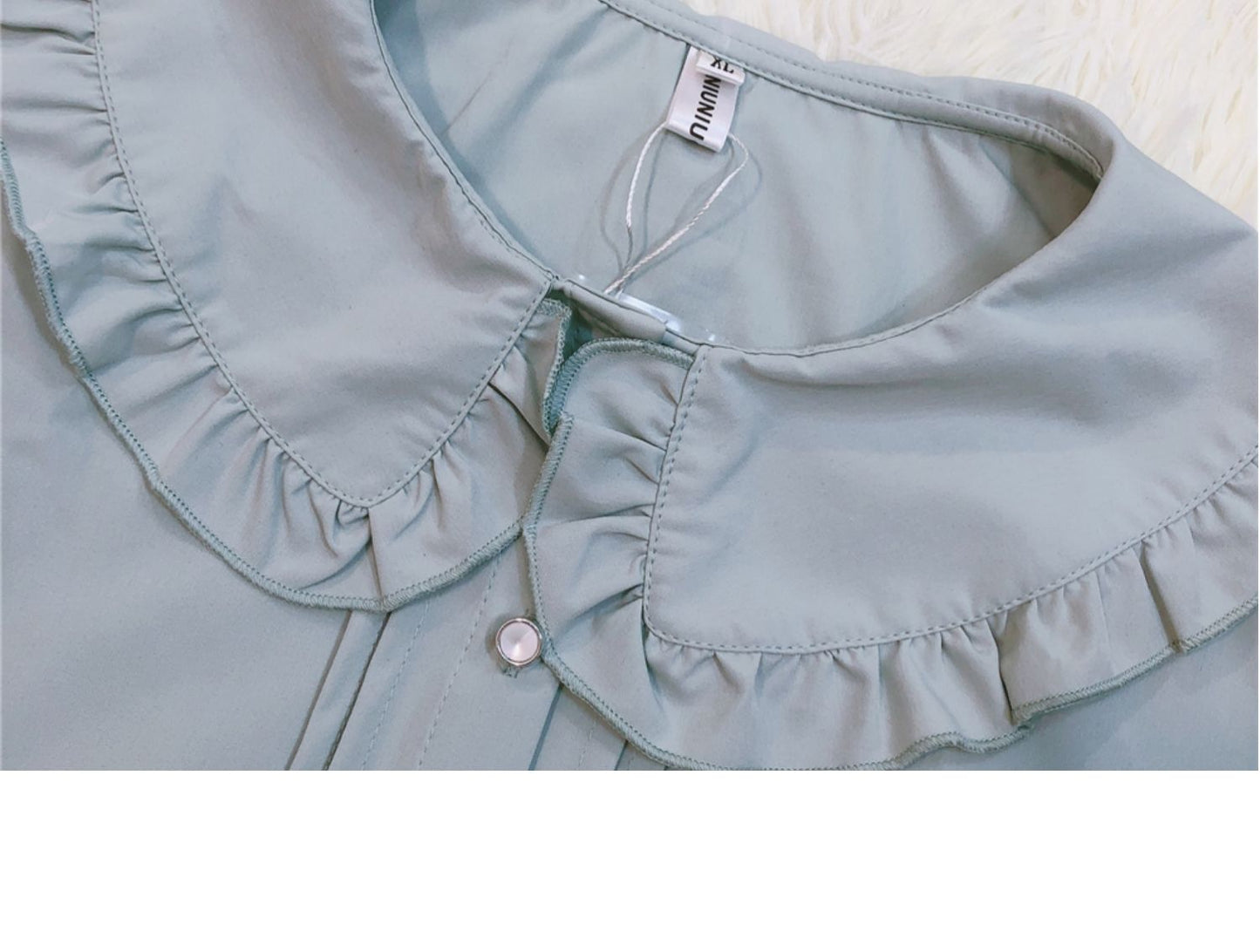 Niu Niu - Plus Size Lolita Blouse, Oversized Short Sleeve Shirt