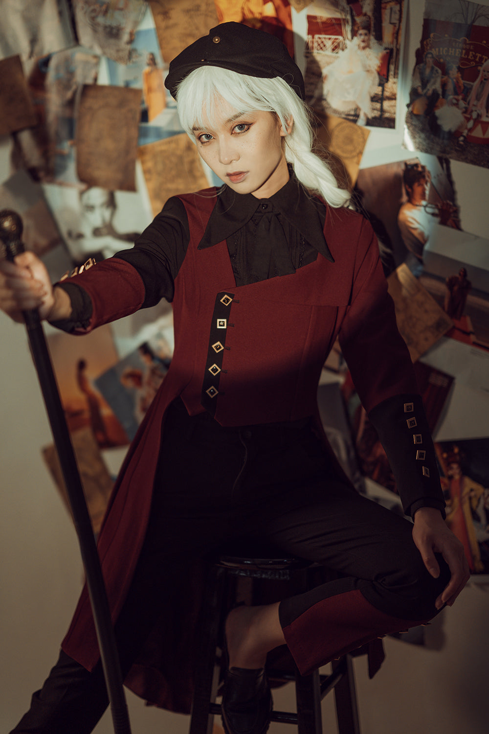 Princess Chronicles - Red and Black - Retro Ouji Lolita Handsome Black Pants