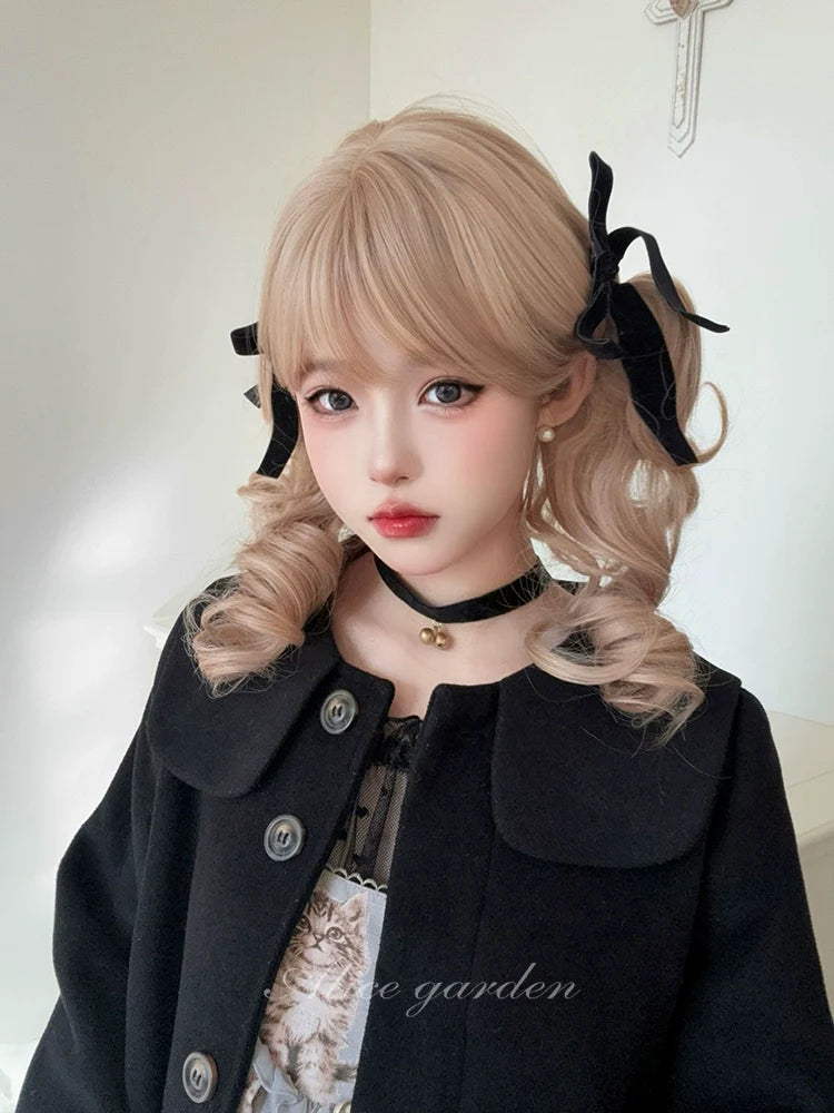 Alicegarden - Doll-like Lolita Bob Wig with Detachable Curly Ponytail