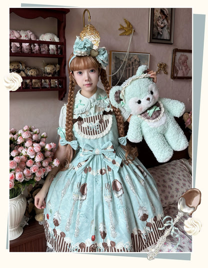 Sweet Dream Sheep - Sweet Dessert - Green Lolita Jumper Dress Lolita Headwear