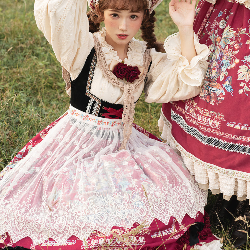 Miss Point - Praise of Abundance - Bavarian Velvet Lolita Jumper Dress