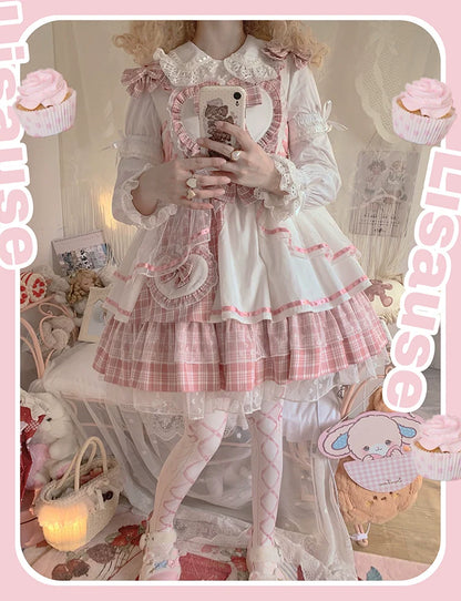 Half Sweet Lolita - Sweetheart Rescue - Sweet Lolita Dress Pink Lolita JSK Dress