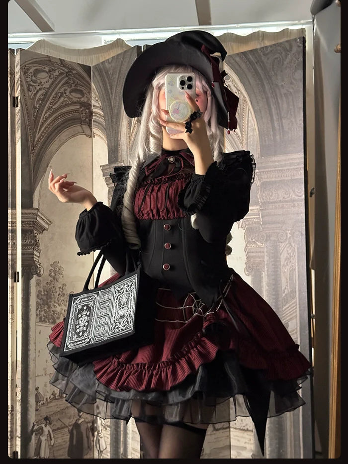 Alice Girl - Lolita Potion - Gothic Lolita Handbag Embroidered Lolita Black Bag