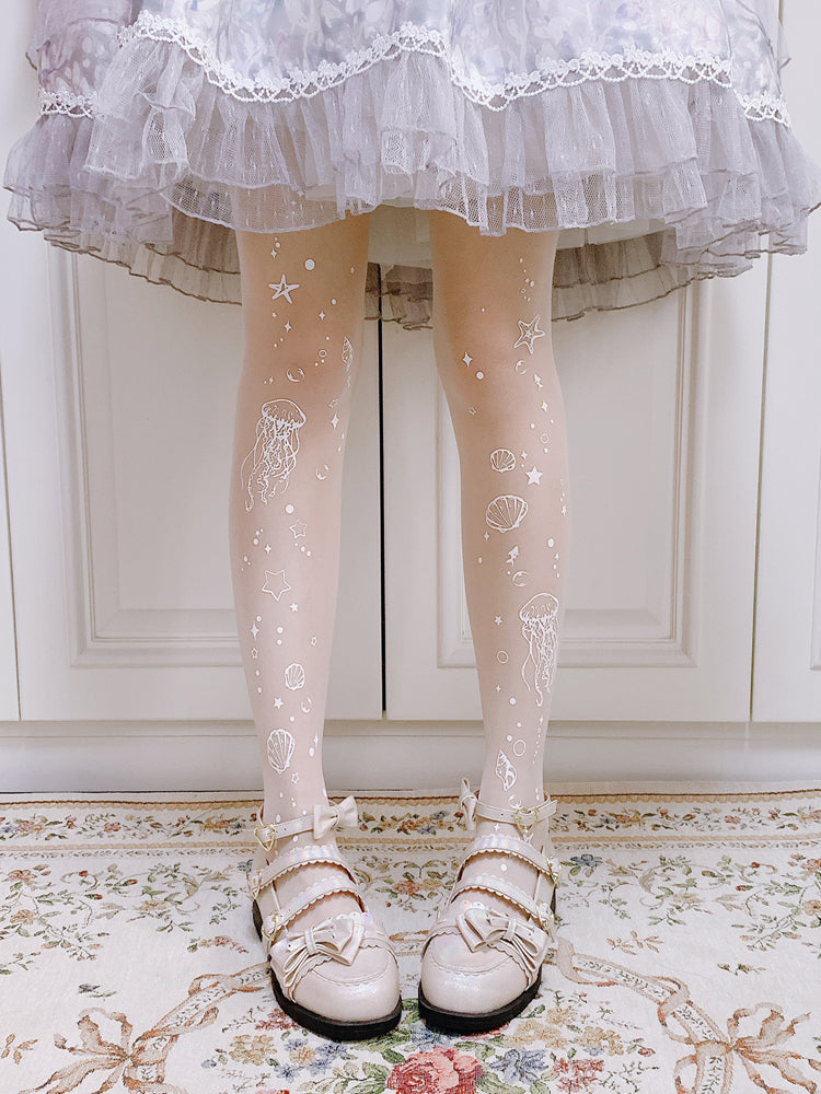 Ruby Rabbit - The Deep Sea Jellyfish 120D Velvet Lolita Tights