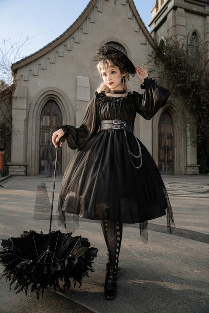 Cornfield Lolita - The Girl Assassin - Halloween Gothic Lolita Irregularly Hemline Dress