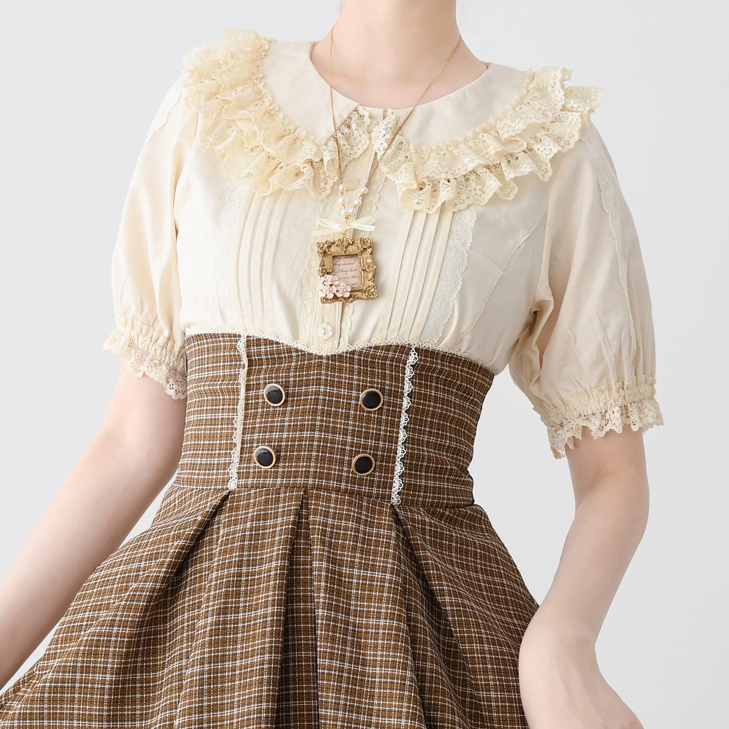 MIST - Hyde Garden - Cotton Lolita Blouse Puff Short Sleeve Shirt