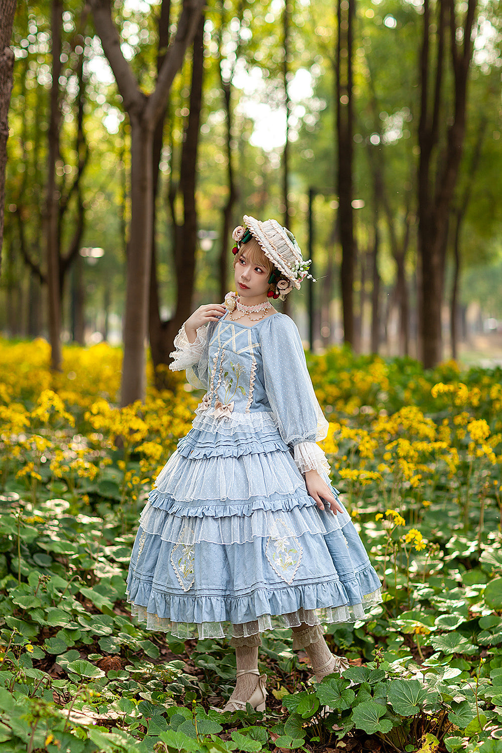 Infanta - Melaleuca Lily - Embroidery Country Lolita Blouse and Skirt