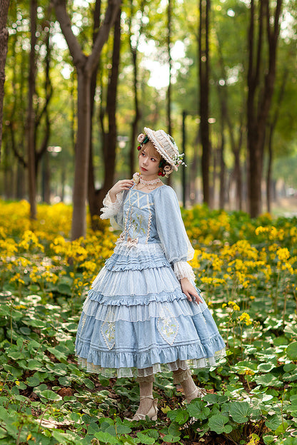 Infanta - Melaleuca Lily - Embroidery Country Lolita Blouse and Skirt