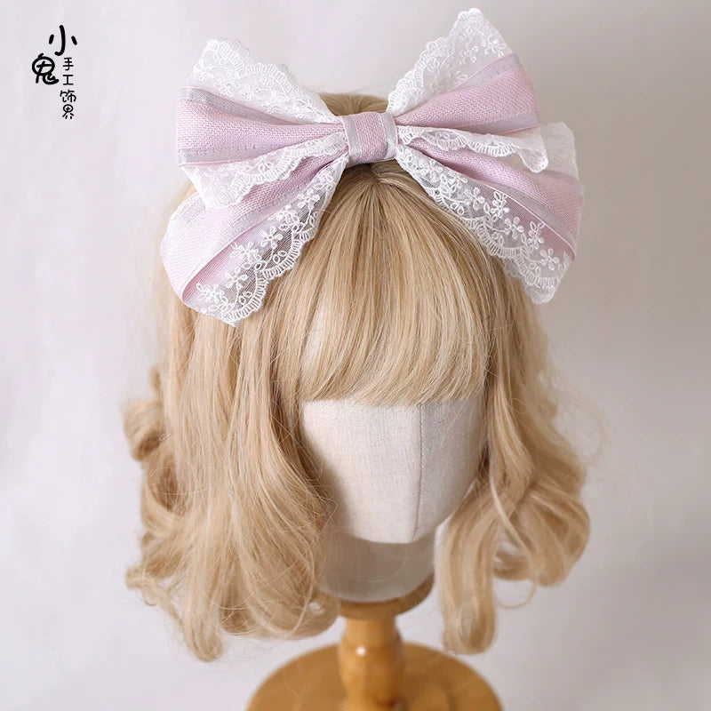 Xiaogui - Sweet Lolita Headdress Pink Handmade Christmas Accessories