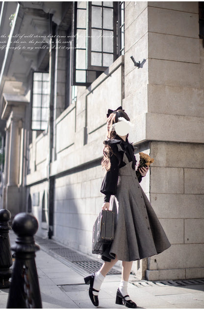 HuTaoMuJK - Serena - Elegant Woolen Lolita JSK Dress Set