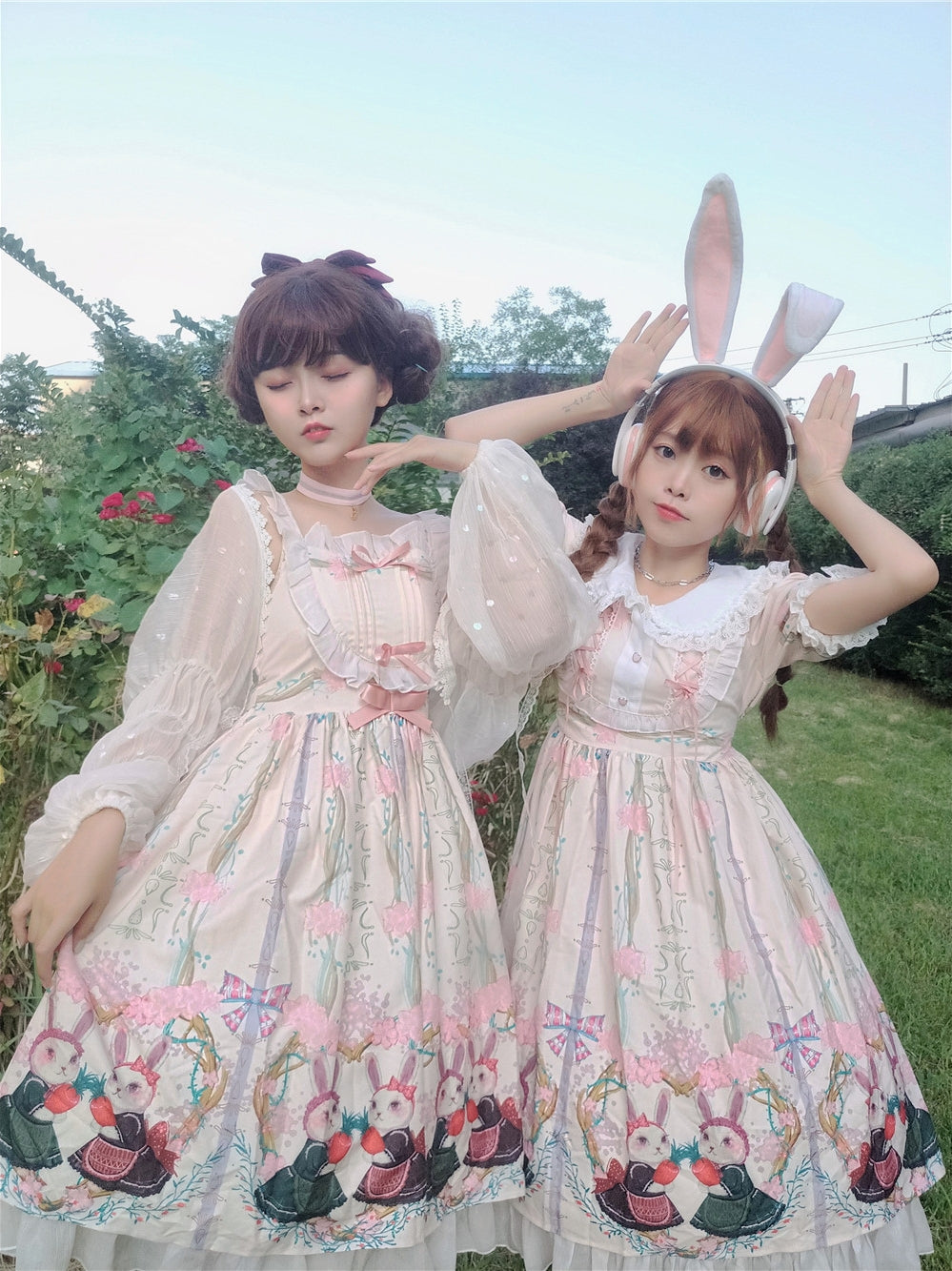 Niu Niu - Picnic Bunny Girl - Plus Size Lolita JSK Short Sleeve OP Dress