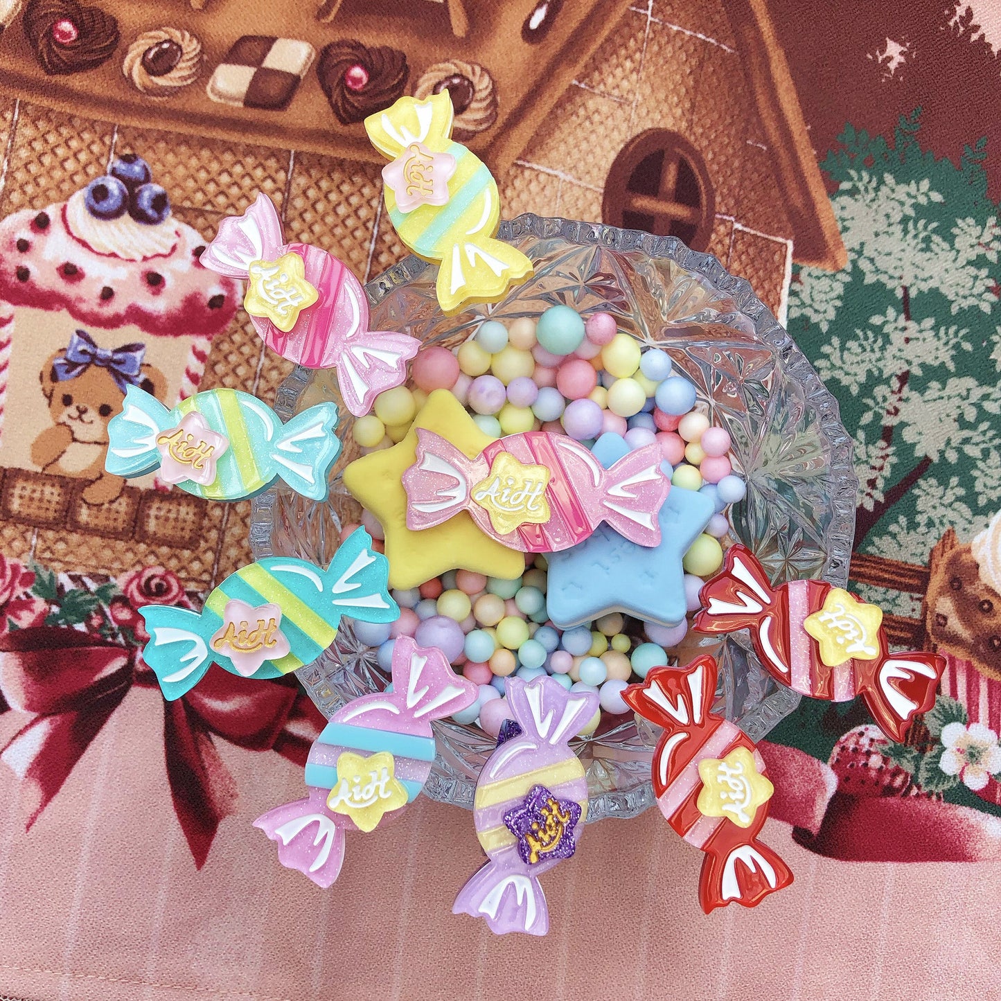 Halloween Alice - Rainbow Candy - Sweet Lolita Ring Hairclip