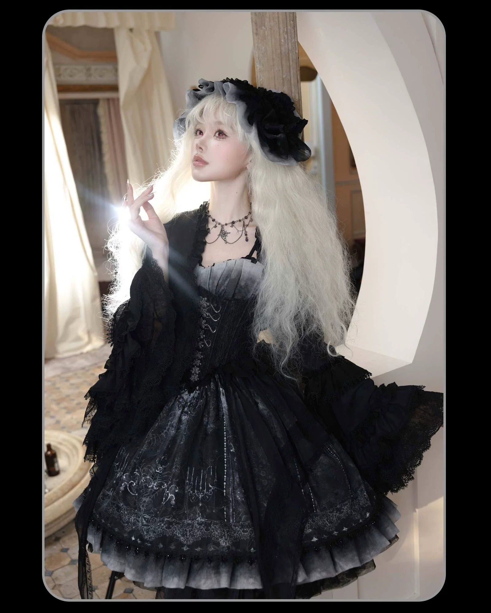 Susin Lolita - Bone-Eroded Butterfly - Gothic Lolita JSK & SK Set