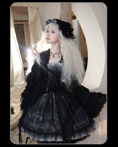 Susin Lolita - Bone-Eroded Butterfly - Gothic Lolita JSK & SK Set