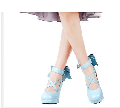 Angelic imprint - Elegant Lolita Shoes Princess Bowknot Lolita Heels Shoes