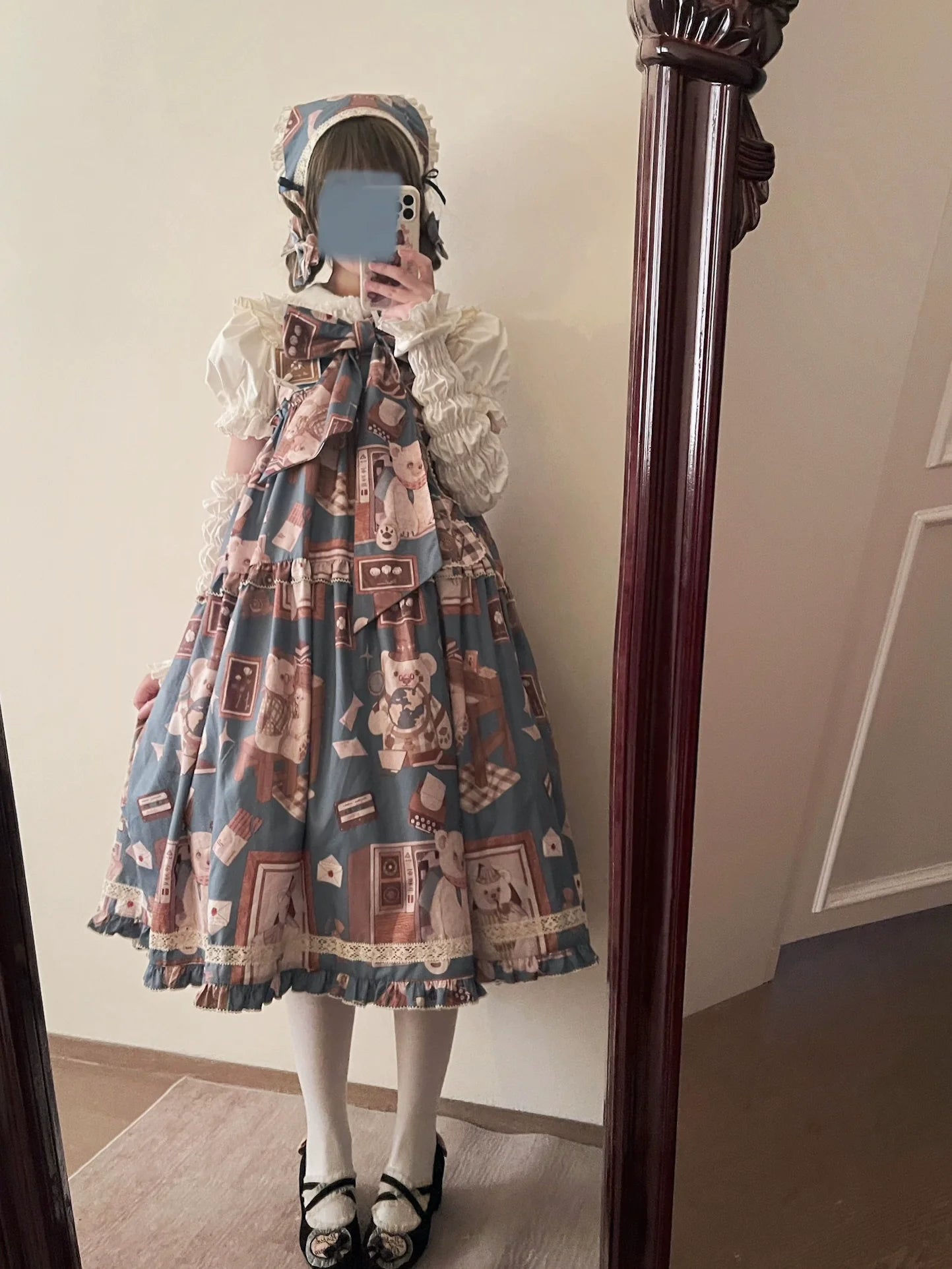Babyblue - Gretel Bear - Vintage Lolita Dress Teddy Bear Prints Dress