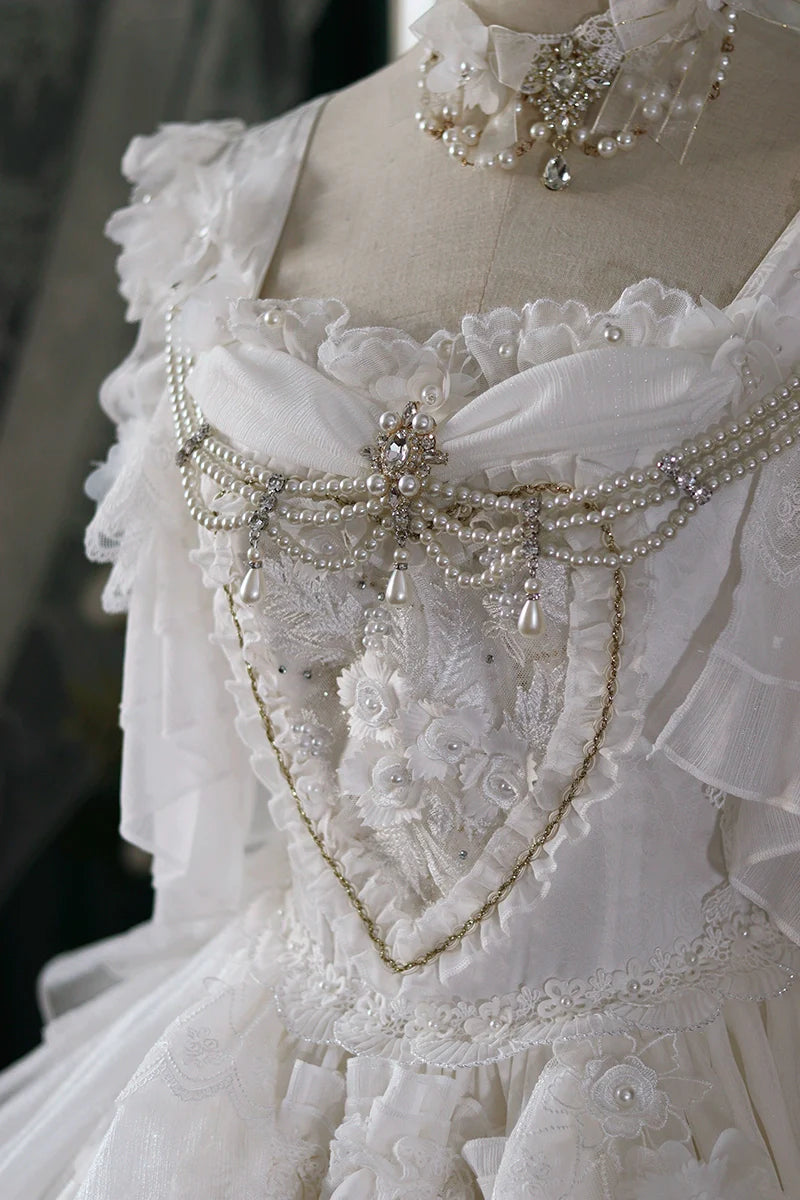 One Night - Dolores - Wedding White Lolita Dress Princess Bridal OP