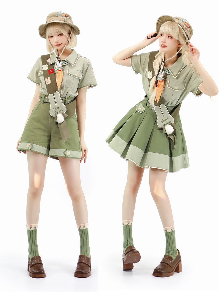 Piggy Bun - Bunny Trip - Ouji Lolita Green Cute Suits