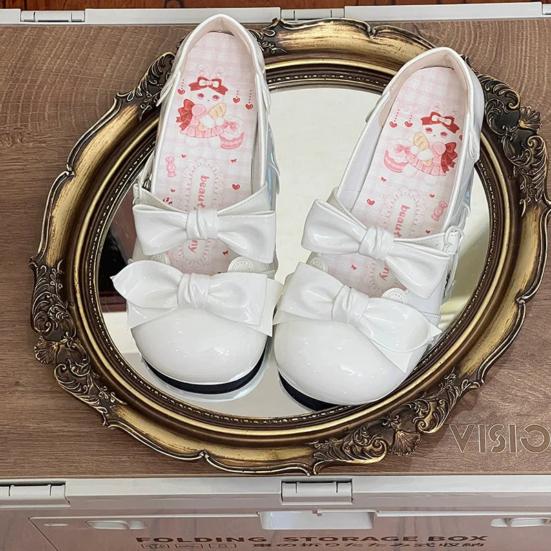Beauty Bunny - Kawaii Lolita Shoes Low Heels Round Toe PU Shoes