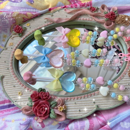 Bear Doll - Sweet Lolita  Bow Heart-Shaped Sweater Chain