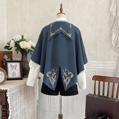Designer's Gift - Narrative Poem - Ouji Lolita Shorts Suit with Shirt Cape and Vest
