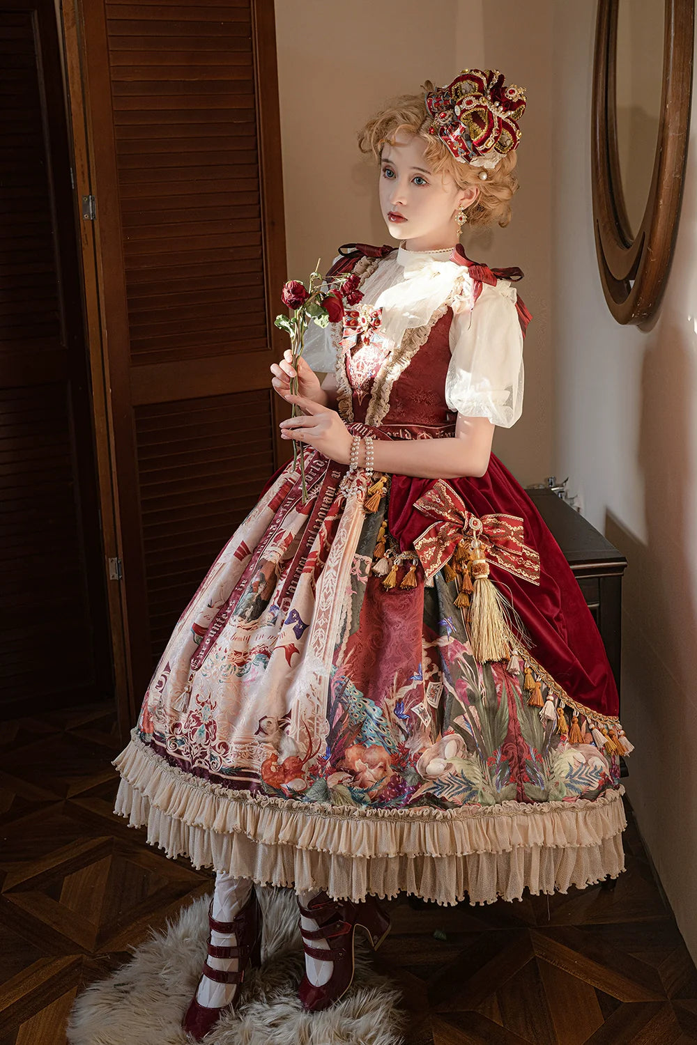 Miss Point - Kaleidoscope - Classical Lolita Shirt Dot Gauze Detachable Puff Sleeve Blouse Customized