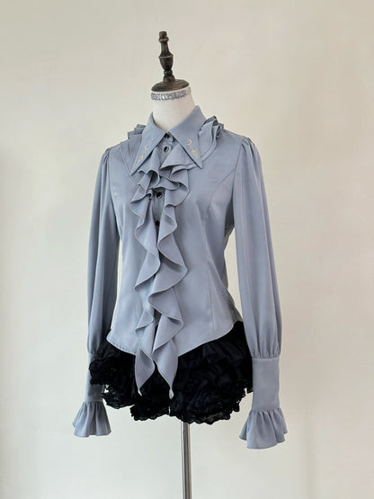 SilentMars - Fallen Moon Rule - Military Lolita Shirt Set Retro Knight Style Blouse