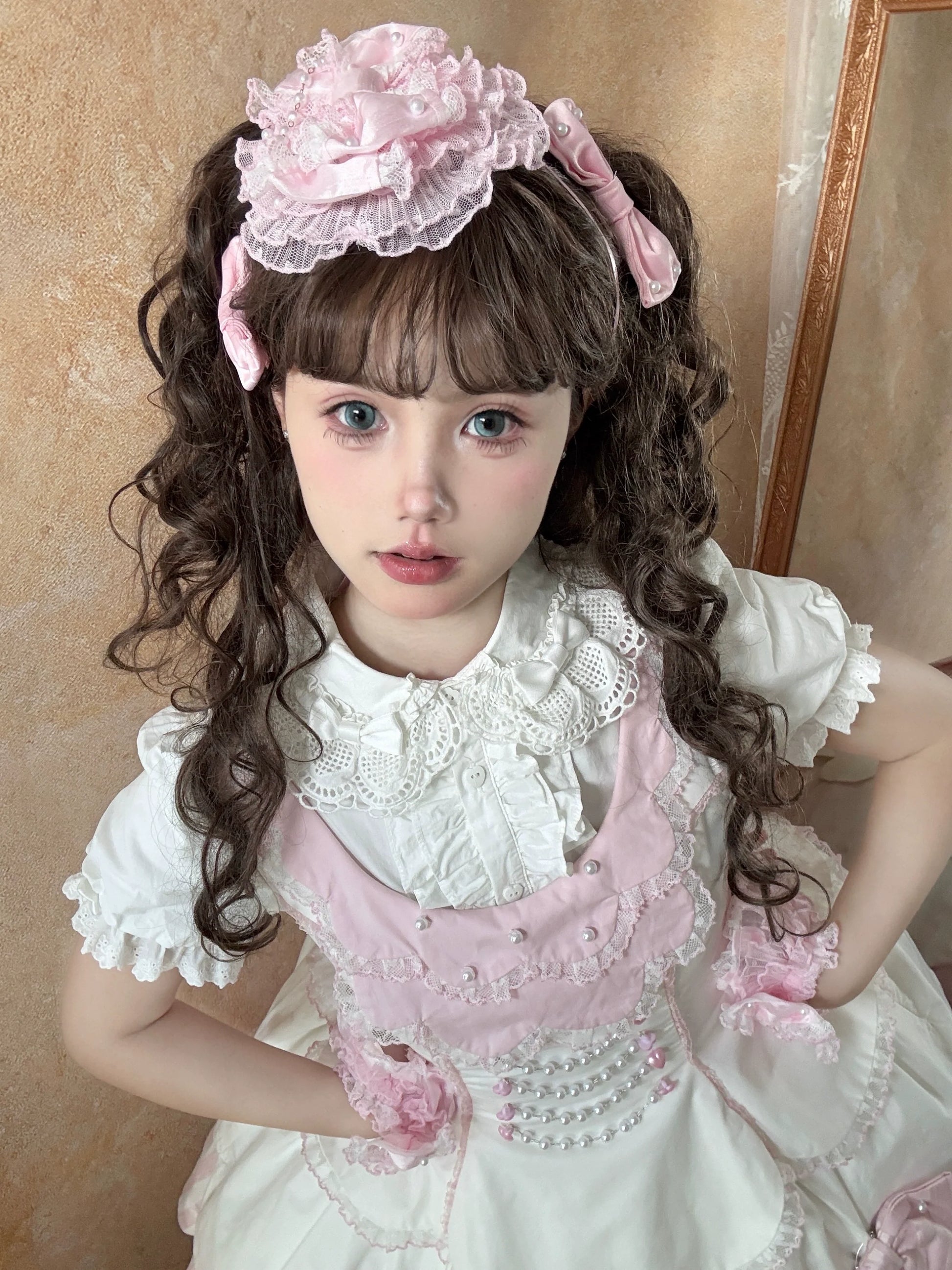 TaTaTa Lolita - Pearl Princess - Old School Lolita Jumper Dress Outfit, Petal Hem