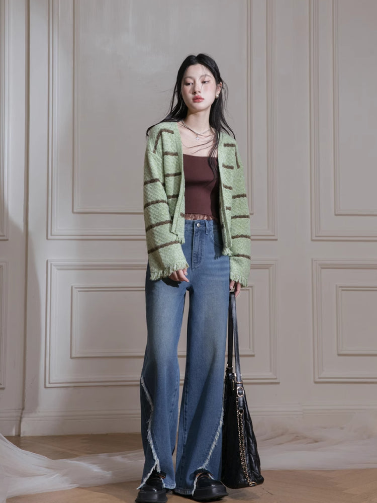 Wool cardigan + dress set【s0000007208】