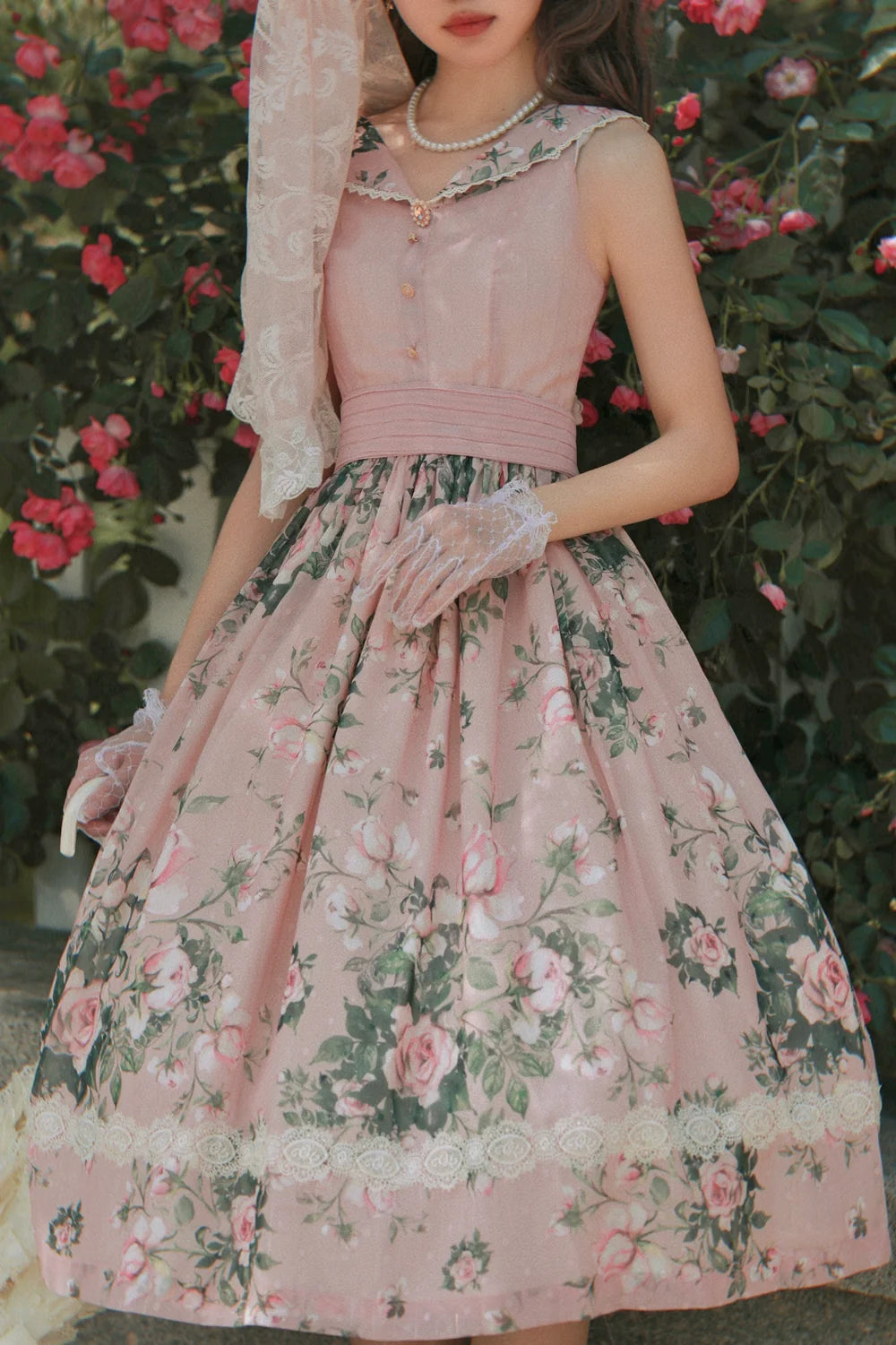 Miss Point - French Rose - Elegant Lolita JSK Dress
