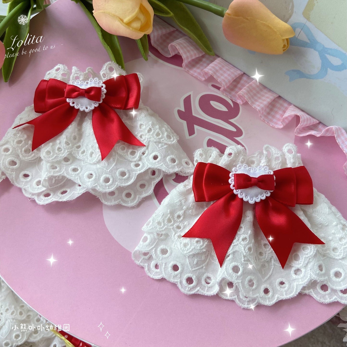 Bear Doll - Sweet Lolita Cuff with Heart and Bow