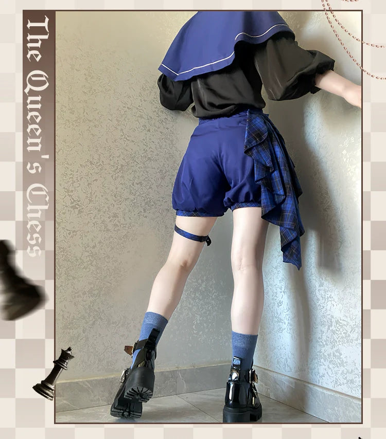 Forest Fluorescent Carps - Queen's Chess - Ouji Lolita Cape Shirt & Shorts Set