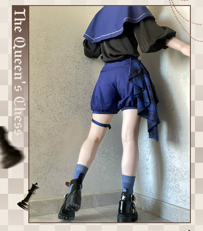 Forest Fluorescent Carps - Queen's Chess - Ouji Lolita Cape Shirt & Shorts Set