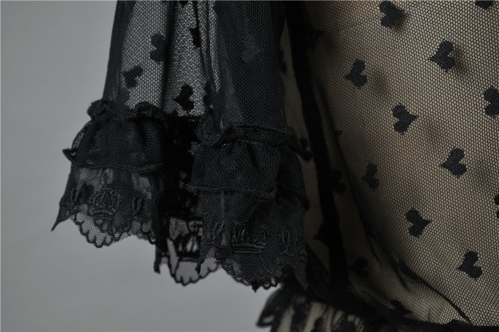 Niu Niu - Plus Size Lolita Shirt Lace Mesh Blouse