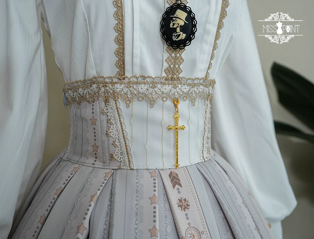 Miss Point - Demon Hunting Notes - Fishbone Gothic Lolita Skirt