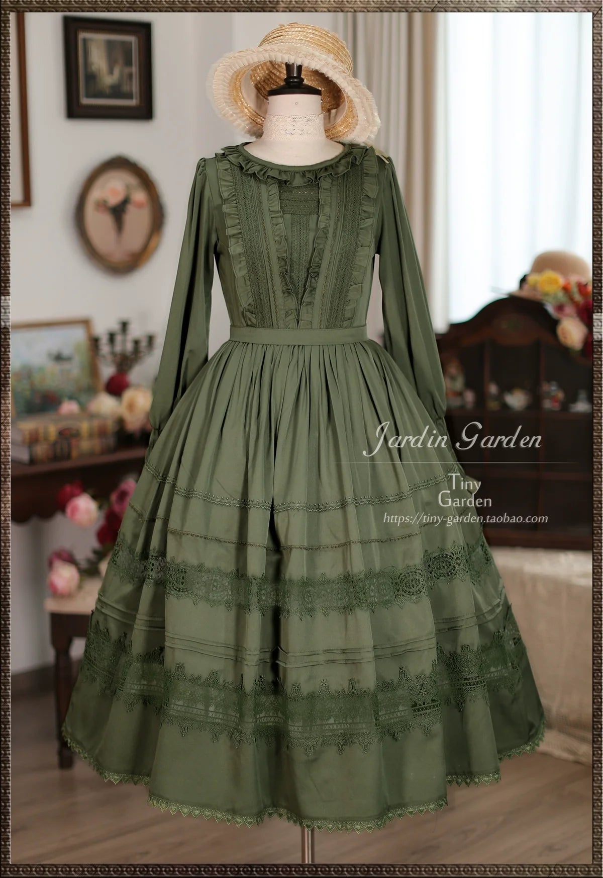 Tiny Garden - Spring Whispers - Elegant Lolita OP Dress French Style Long/Short Sleeve