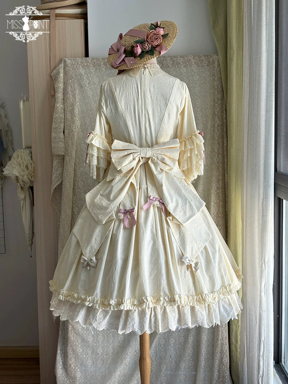 Miss Point - Lilyka Garden - Classic Lolita OP Dress Set Elegant Floral Wall Princess Sleeve
